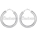 Custom4U Bamboo Earrings for Women Personalized Gold Hoop Name Earrings