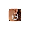 Custom4U Bamboo Earrings for Women Personalized Gold Hoop Name Earrings