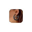 Custom4U Bamboo Earrings for Women Personalized Gold Hoop Name Earrings