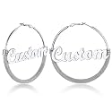 Custom4U Bamboo Earrings for Women Personalized Gold Hoop Name Earrings