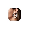 Custom4U Bamboo Earrings for Women Personalized Gold Hoop Name Earrings