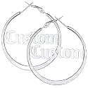 Custom4U Bamboo Earrings for Women Personalized Gold Hoop Name Earrings