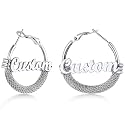 Custom4U Bamboo Earrings for Women Personalized Gold Hoop Name Earrings