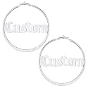 Custom4U Bamboo Earrings for Women Personalized Gold Hoop Name Earrings