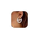 Custom4U Bamboo Earrings for Women Personalized Gold Hoop Name Earrings