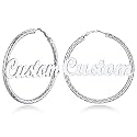 Custom4U Bamboo Earrings for Women Personalized Gold Hoop Name Earrings