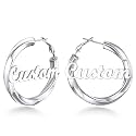 Custom4U Bamboo Earrings for Women Personalized Gold Hoop Name Earrings