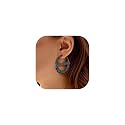 Custom4U Bamboo Earrings for Women Personalized Gold Hoop Name Earrings