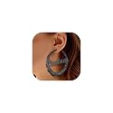 Custom4U Bamboo Earrings for Women Personalized Gold Hoop Name Earrings