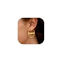 Custom4U Bamboo Earrings for Women Personalized Gold Hoop Name Earrings