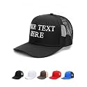 Custom4U Custom Embroidered Baseball Cap Trucker Hat Men Women Text/Logo