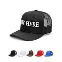 Custom4U Custom Embroidered Baseball Cap Trucker Hat Men Women Text/Logo