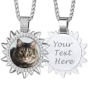 Custom4U Picture Necklace Personalized Photo Circle Chain for Men Women