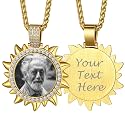 Custom4U Picture Necklace Personalized Photo Circle Chain for Men Women