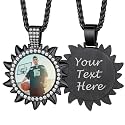 Custom4U Picture Necklace Personalized Photo Circle Chain for Men Women