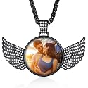 Custom4U Picture Necklace Personalized Photo Circle Chain for Men Women