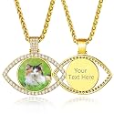 Custom4U Picture Necklace Personalized Photo Circle Chain for Men Women