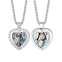 Custom4U Picture Necklace Personalized Photo Circle Chain for Men Women