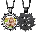 Custom4U Picture Necklace Personalized Photo Circle Chain for Men Women