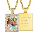 Custom4U Picture Necklace Personalized Photo Circle Chain for Men Women