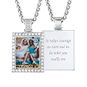 Custom4U Picture Necklace Personalized Photo Circle Chain for Men Women