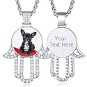 Custom4U Picture Necklace Personalized Photo Circle Chain for Men Women