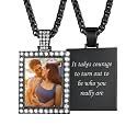 Custom4U Picture Necklace Personalized Photo Circle Chain for Men Women