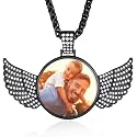 Custom4U Picture Necklace Personalized Photo Circle Chain for Men Women