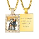 Custom4U Picture Necklace Personalized Photo Circle Chain for Men Women