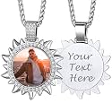 Custom4U Picture Necklace Personalized Photo Circle Chain for Men Women