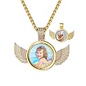 Custom4U Picture Necklace Personalized Photo Circle Chain for Men Women