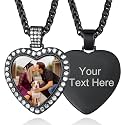 Custom4U Picture Necklace Personalized Photo Circle Chain for Men Women