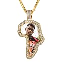 Custom4U Picture Necklace Personalized Photo Circle Chain for Men Women