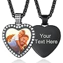 Custom4U Picture Necklace Personalized Photo Circle Chain for Men Women
