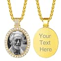 Custom4U Picture Necklace Personalized Photo Circle Chain for Men Women