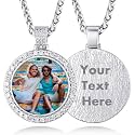 Custom4U Picture Necklace Personalized Photo Circle Chain for Men Women