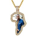 Custom4U Picture Necklace Personalized Photo Circle Chain for Men Women