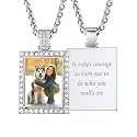 Custom4U Picture Necklace Personalized Photo Circle Chain for Men Women