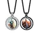Custom4U Picture Necklace Personalized Photo Circle Chain for Men Women