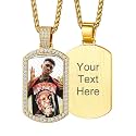 Custom4U Picture Necklace Personalized Photo Circle Chain for Men Women