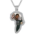 Custom4U Picture Necklace Personalized Photo Circle Chain for Men Women