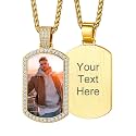 Custom4U Picture Necklace Personalized Photo Circle Chain for Men Women