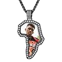 Custom4U Picture Necklace Personalized Photo Circle Chain for Men Women