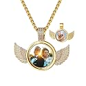 Custom4U Picture Necklace Personalized Photo Circle Chain for Men Women
