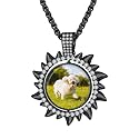 Custom4U Picture Necklace Personalized Photo Circle Chain for Men Women