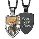 Custom4U Picture Necklace Personalized Photo Circle Chain for Men Women