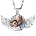 Custom4U Picture Necklace Personalized Photo Circle Chain for Men Women
