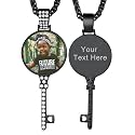 Custom4U Picture Necklace Personalized Photo Circle Chain for Men Women
