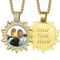 Custom4U Picture Necklace Personalized Photo Circle Chain for Men Women