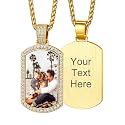 Custom4U Picture Necklace Personalized Photo Circle Chain for Men Women